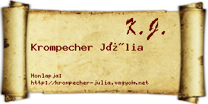 Krompecher Júlia névjegykártya